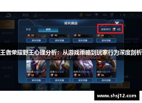 王者荣耀野王心理分析：从游戏策略到玩家行为深度剖析